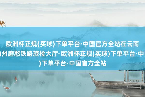 欧洲杯正规(买球)下单平台·中国官方全站在云南省西双版纳州磨憨铁路旅检大厅-欧洲杯正规(买球)下单平台·中国官方全站
