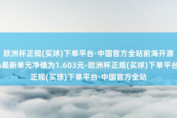 欧洲杯正规(买球)下单平台·中国官方全站前海开源中证军工指数A最新单元净值为1.603元-欧洲杯正规(买球)下单平台·中国官方全站