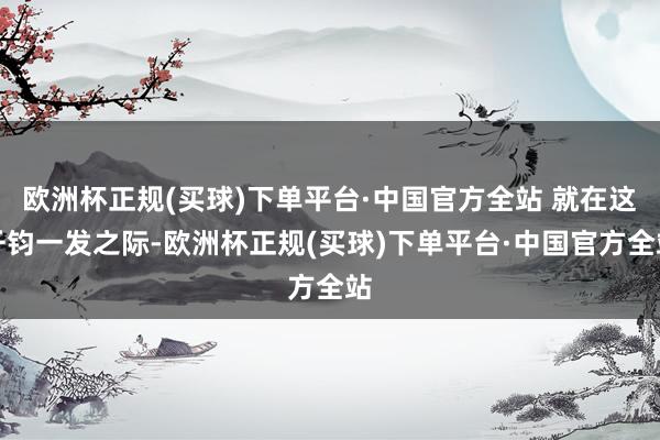 欧洲杯正规(买球)下单平台·中国官方全站 就在这千钧一发之际-欧洲杯正规(买球)下单平台·中国官方全站