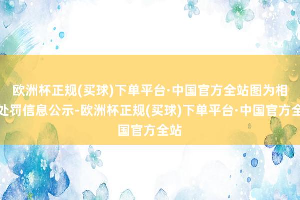 欧洲杯正规(买球)下单平台·中国官方全站图为相干处罚信息公示-欧洲杯正规(买球)下单平台·中国官方全站