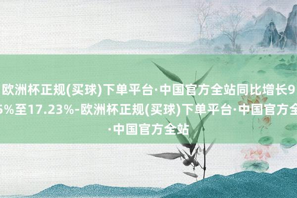 欧洲杯正规(买球)下单平台·中国官方全站同比增长9.75%至17.23%-欧洲杯正规(买球)下单平台·中国官方全站