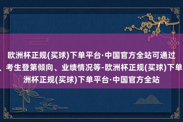 欧洲杯正规(买球)下单平台·中国官方全站可通过分析过往招生贵府、考生登第倾向、业绩情况等-欧洲杯正规(买球)下单平台·中国官方全站