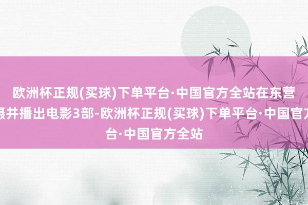 欧洲杯正规(买球)下单平台·中国官方全站在东营市拍摄并播出电影3部-欧洲杯正规(买球)下单平台·中国官方全站